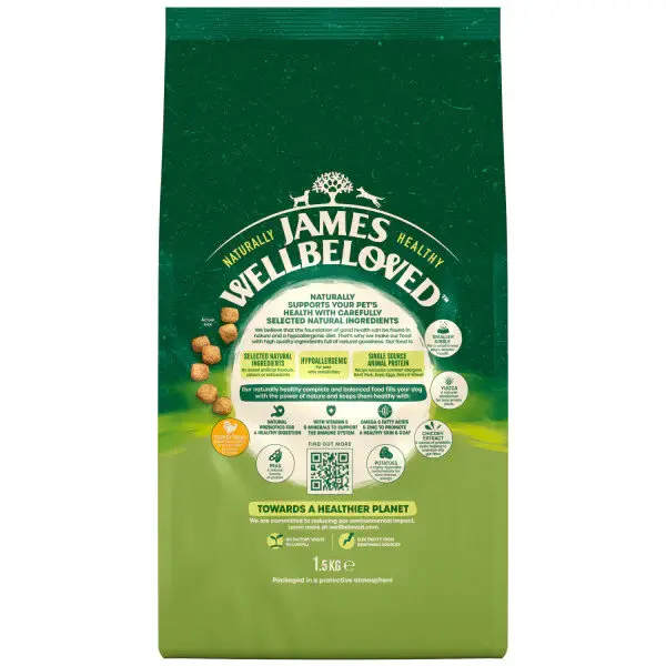 James Wellbeloved Adult Small Breed Turkey Grain Free Dog Food 1.5